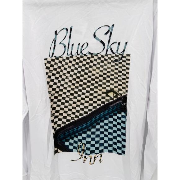 NWT Blue Sky Inn Check Pool Long Sleeve White T-Shirt Men's Size SMALL - Picture 2 of 12